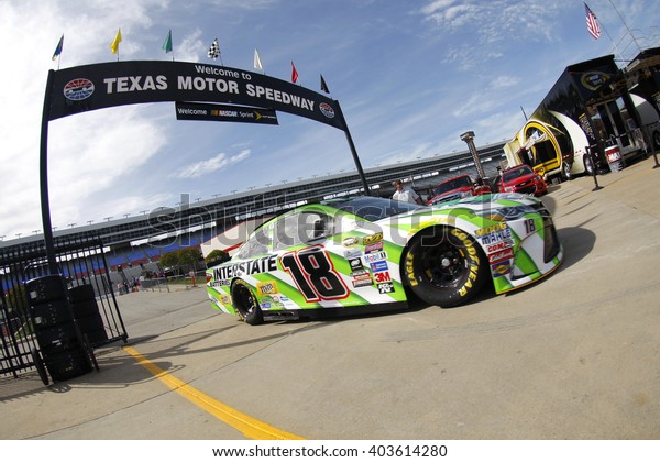 Ft. Worth, TX -\
Apr 07, 2016: Kyle Busch (18) brings his race car in for service\
during practice for the Duck Commander 500 at the Texas Motor\
Speedway in Ft. Worth,\
TX.\
\
\
