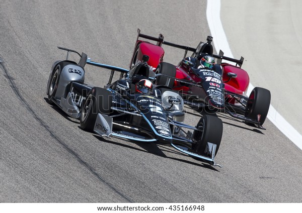 Ft Worth, TX -\
Jun 10, 2016:  Juan Pablo Montoya (2) brings his car through the\
turns during a practice session for the Firestone 600 at Texas\
Motor Speedway in Ft Worth,\
TX.