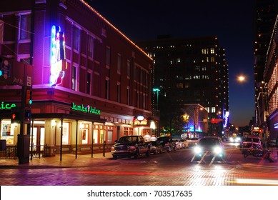 Ft Worth, TX, USA November 5  The Lights Of Sundance Square Brighten The Night In Fort Worth, Texas