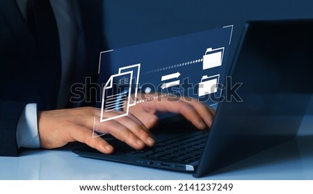 FTP(File Transfer Protocol) files receiver and computer backup copy. File sharing isometric. Digital system for transferring documents and files online.Data Transfer concept.
