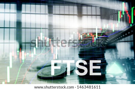FTSE 100 Financial Times Stock Exchange Index United Kingdom UK England Investment Trading concept with chart and graphs