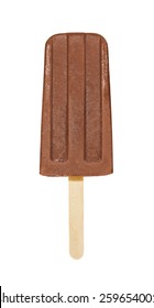 Fudgesicle Or Chocolate Fudge Popsicle Isolated On A White Background