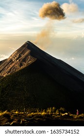 Fuego volcano viewed from the top of Acatenango volcano in Nicaragua