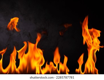 fuel flame png heat and danger of burning bbq explosion yellow-red flame isolated on rusty black steel plate background