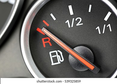 fuel gauge in car dashboard - empty - Powered by Shutterstock