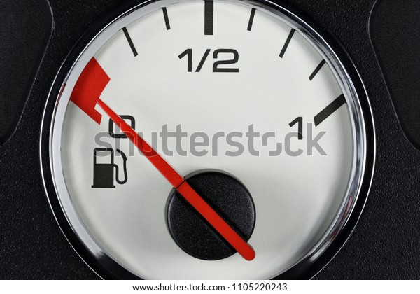 fuel gauge in car
dashboard - empty