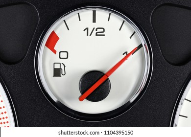 Fuel Gauge In Car Dashboard - Full