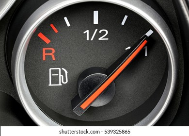 fuel gauge in car dashboard - full - Powered by Shutterstock