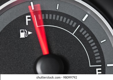 Fuel gauge with motion blurred needle - Powered by Shutterstock