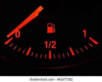 Fuel Gauge On Empty Showing No Fuel