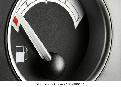 Fuel Gauge In Truck Dashboard - Empty