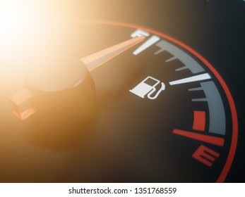 Fuel pointer indicate close up  - Powered by Shutterstock