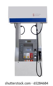 Fuel Pump Station For Gasoline Isolated On A White Background