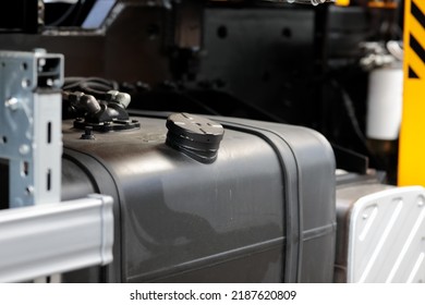 Fuel Tank Of Commercial Cargo Vehicle. Selective Focus.