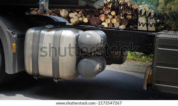 Fuel tank of \
Truck. Gasoline tank of\
truck.