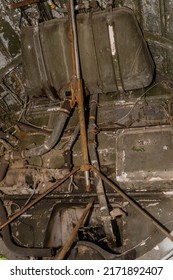 Fuel Tank Under Wing In Wheel Well Of Large Aircraft.