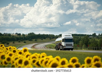 Fuel tanker truck on the road