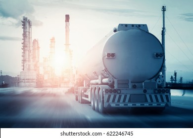 fuel truck in motion on highway and blurred background - Shutterstock ID 622246745