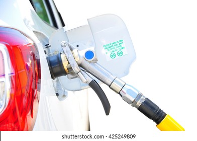 Fueling Car By Lpg Gas Nozzle