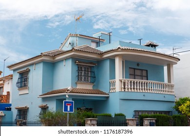 Fuengirola, SPAIN - MAY 2018: Beautiful with colorful spain city architecture. Modern architecture building background. Mediterranean spain. Beautiful building. - Shutterstock ID 1176187396