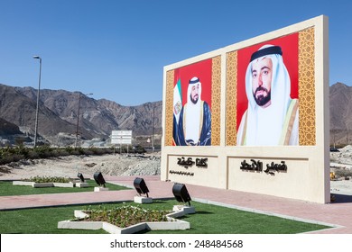 FUJAIRAH, UAE - DEC 14: President Of The UAE Khalifa Bin Zayed Al Nahyan And Sheikh Mohammed Bin Rashid Al Maktoum. December 14, 2014 In Fujairah, UAE