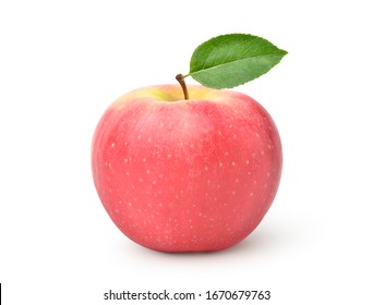 Fuji Apple with green leaf isolated on white backgrpund with clipping path. - Shutterstock ID 1670679763