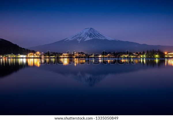 Fuji Mount Reflect On Kawaguchiko Lake Stock Photo 1335050849 ...