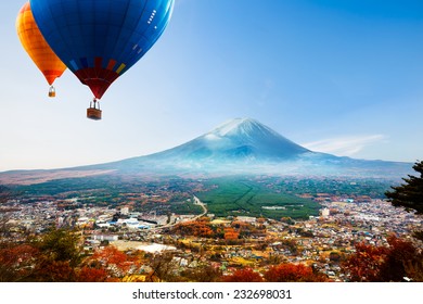 Fujisan And City In Japan