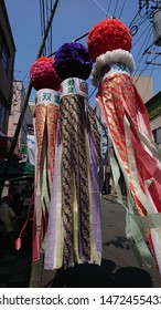 Fukushima, Japan - August 7, 2019 : Tanabata Ornaments Created By People Who Were Evacuated From Futaba Due To Fukushima Nuclear Power Plant Accident, At Taira Tanabata Festival In Iwaki, Fukushima.