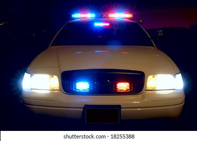 Full Array Of Police Car Lights.