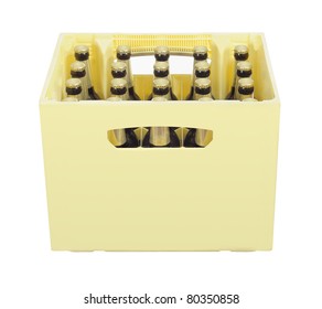 Full Beer Bottles In Beer Crate Case