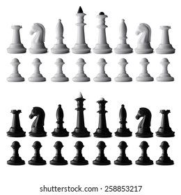 Full Black White Chess Set Isolated Stock Photo 258853217 | Shutterstock