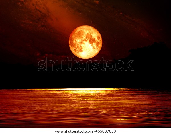 Full Blood Moon Sky Moonlight On Stock Photo 465087053 | Shutterstock