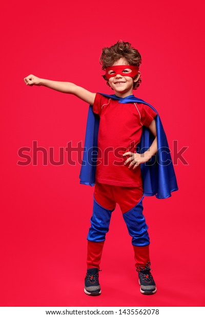 Full Body Boy Superhero Costume Smiling Stock Photo 1435562078 ...