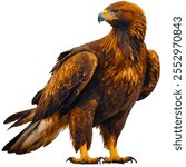 A full body HD Size Golden Eagle with pure white background