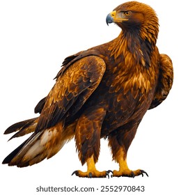 A full body HD Size Golden Eagle with pure white background