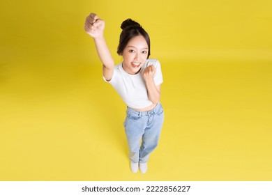 full body image of beautiful asian girl top view - Shutterstock ID 2222856227