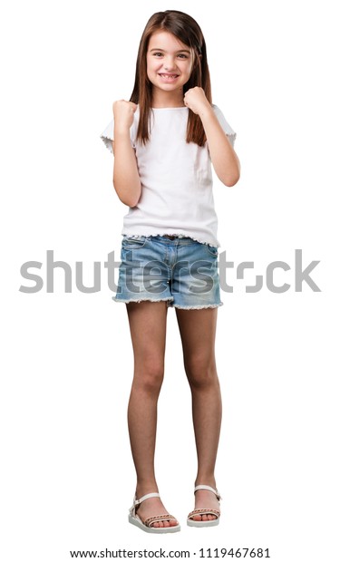 Full Body Little Girl Very Happy Stock Photo (Edit Now) 1119467681