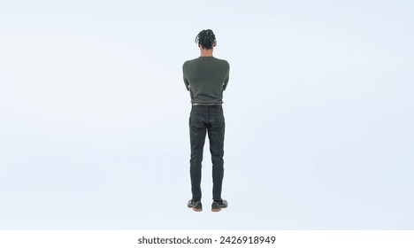 Full body photo of a black man rear view - Powered by Shutterstock