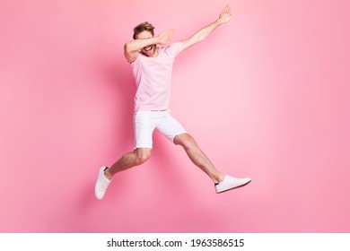 Full Body Portrait Cheerful Excited Man Stock Photo 1963586515 ...