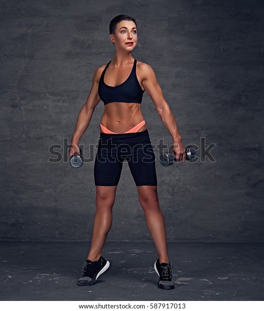 Full Body Portrait Sporty Short Hair Stock Photo Edit Now 587917013