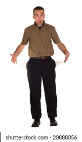 Full Body View Of A Man With No Money