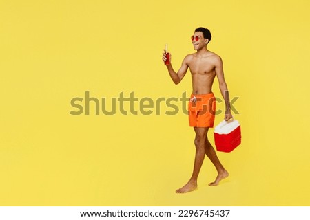 Similar – Image, Stock Photo Black man in swimsuit sitting on sandy beach