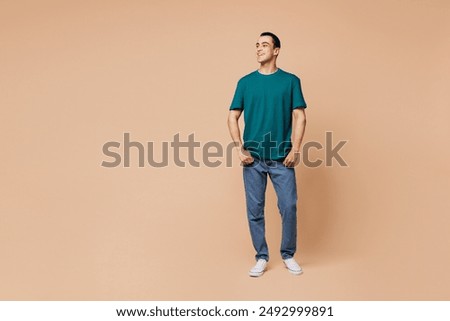 Similar – Image, Stock Photo A young man is standing on the street in Bamberg with two glasses of dark beer in his hand.