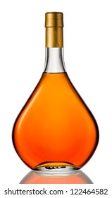 Full Brandy Bottle Isolated On White Background