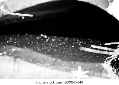 Full Capacity Concrete Culvert With Sheen Contaminated Storm Water Runoff