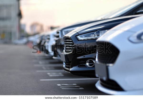 full car outdoor\
parking in selective focus