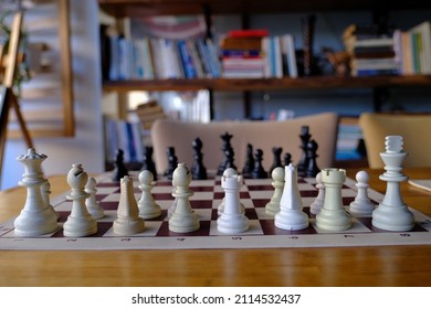 Full Chess Board. Close Up Of Figurines