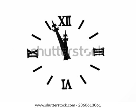Full clock face isolated on white background.