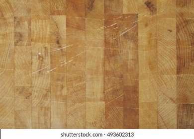 A Full Crop Of Olive Wood Butchers Block Background Texture